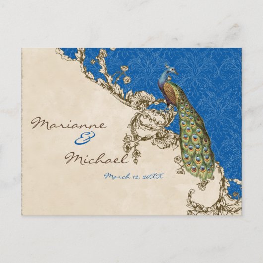  Peacock & Etsen RSVP Response Briefkaart (Voorkant)