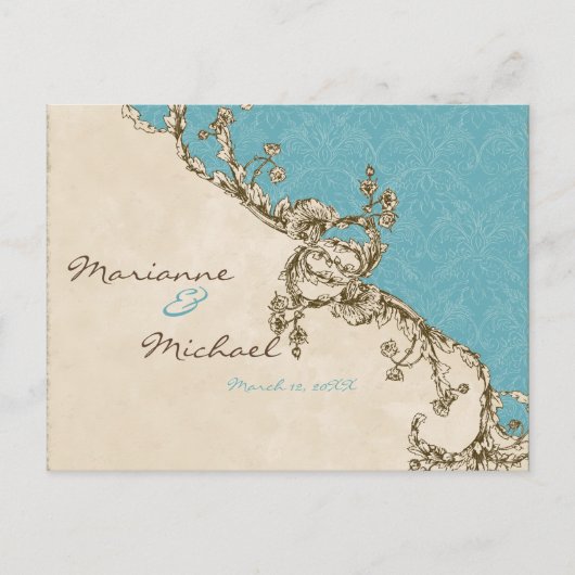  Peacock & Etsen Save the Date Briefkaart (Voorkant)