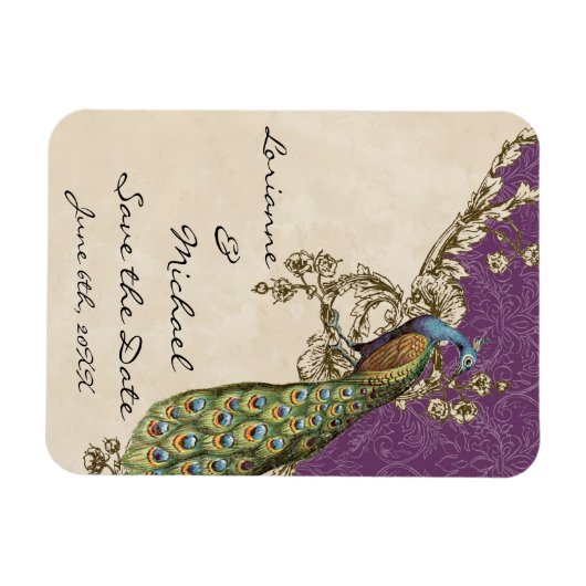  Peacock & Etsen Sla de datum op Magneet (Horizontaal)