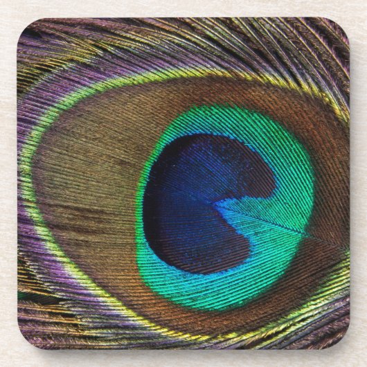 Peacock Eye Feather Bier Onderzetter (Voorkant)