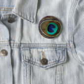 Peacock Eye Feather Ronde Button 5,7 Cm (In situ)