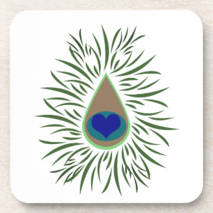 Peacock Eye Heart Shaped Onderzetter