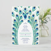 Peacock Eye-Lijst | Monogram bruiloft Kaart (Staand voorkant)