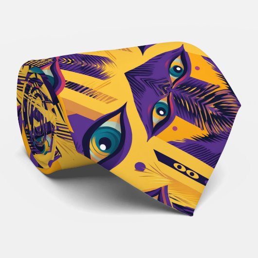 Peacock Eyes vivid bold Stropdas (Opgerold)