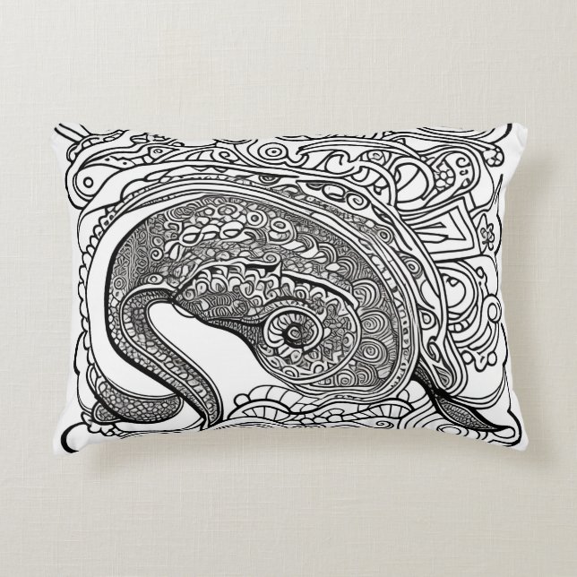 Peacock Face Accent Kussen (Voorkant)