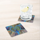 Peacock Face in Heart Paper Onderzetter (Insitu)