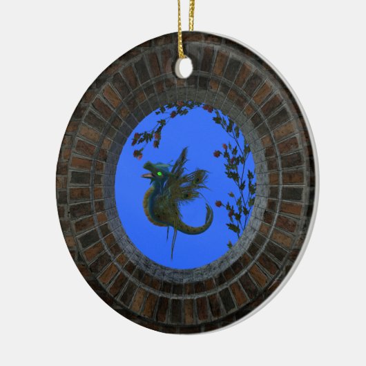 Peacock Fairy Dragon Keramisch Ornament (Links)