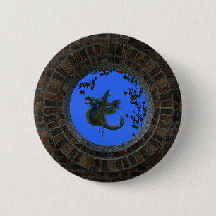 Peacock Fairy Dragon Ronde Button 5,7 Cm
