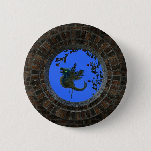 Peacock Fairy Dragon Ronde Button 5,7 Cm (Voorkant)
