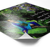 Peacock Fairy "Garden Fairy" Citaat Foto afdrukken (Hoek)