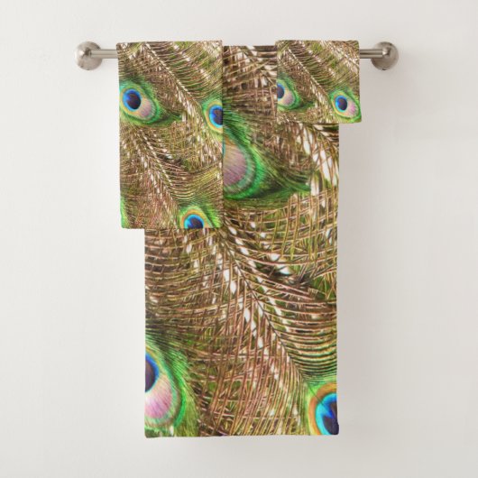 PEACOCK FANCY FEATHERS #2 BAD HANDDOEK (Insitu)