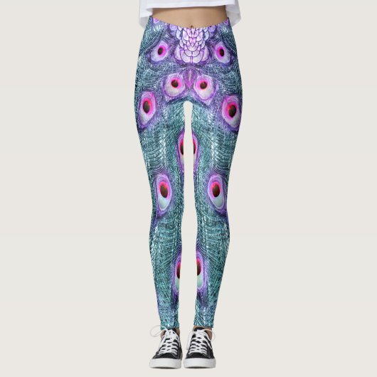 PEACOCK FANCY FEATHERS 2 LEGGINGS (Voorkant)