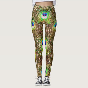 PEACOCK FANCY FEATHERS #3 GROEN LEGGINGS