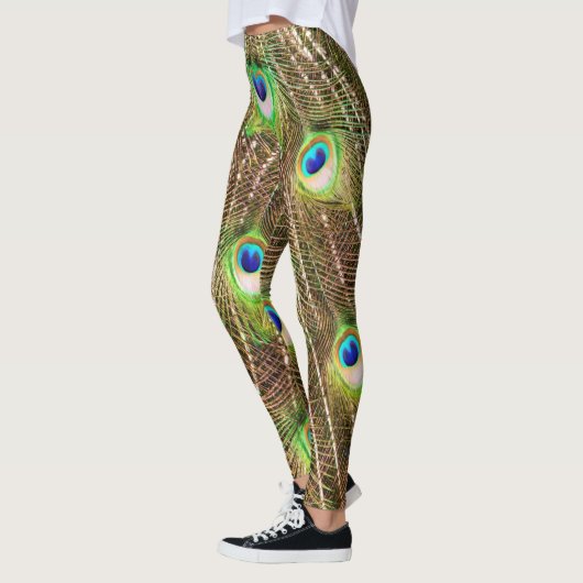PEACOCK FANCY FEATHERS #3 GROEN LEGGINGS (Links)