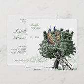 Peacock Fantasy - bruiloft Kaart (Voorkant / Achterkant)