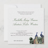 Peacock Fantasy - bruiloft Kaart (Achterkant)