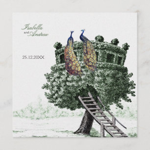 Peacock Fantasy - bruiloft Kaart