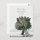 Peacock Fantasy Tree Dank u kaart (Voorkant / Achterkant)