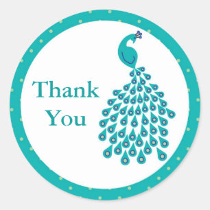 Peacock Favor Sticker