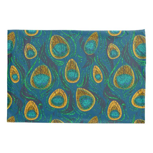 Peacock Feather Abstract Kussensloop (Achterkant)