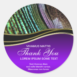 Peacock Feather Abstract Paars Dank u Sticker