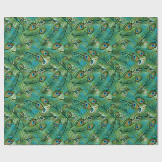 Peacock Feather Achtergrond  kleur Cadeaupapier (Vlak)