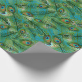 Peacock Feather Achtergrond  kleur Cadeaupapier (Hoek)