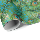 Peacock Feather Achtergrond  kleur Cadeaupapier (Rol Hoek)