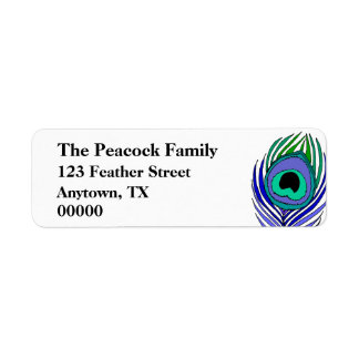 Peacock Feather adresetiketten Etiket