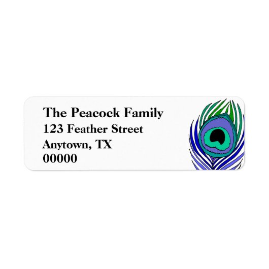 Peacock Feather  adresetiketten Etiket (Voorkant)