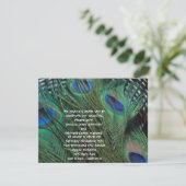 Peacock Feather and Basket Wedding Invitation Kaart (Staand voorkant)