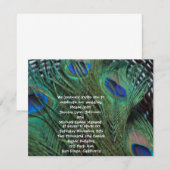 Peacock Feather and Basket Wedding Invitation Kaart (Voorkant / Achterkant)