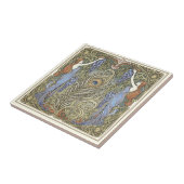 Peacock Feather and Muses Art Nouveau Pat#4 ID1193 Tegeltje (Zijkant)