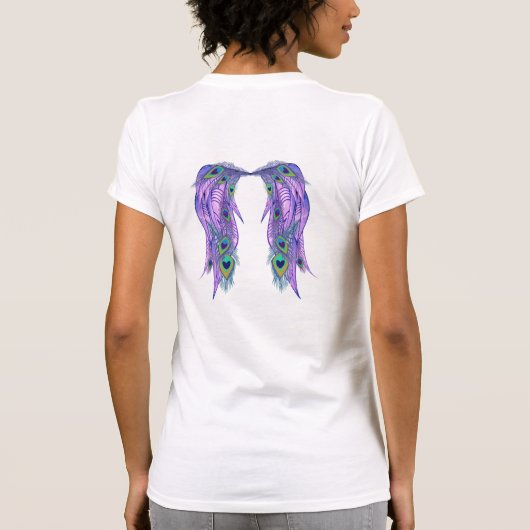  Peacock Feather Angel Wings T-shirt (Achterkant)