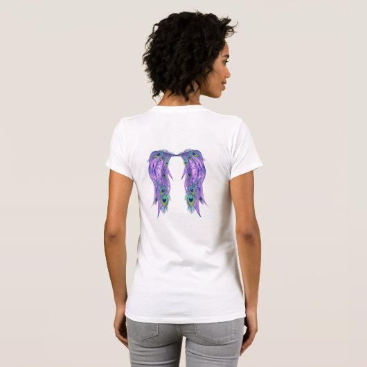  Peacock Feather Angel Wings T-shirt (Achterkant volledig)