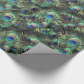  Peacock Feather Animal Print Cadeaupapier (Hoek)