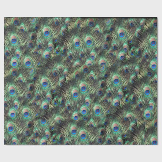  Peacock Feather Animal Print Cadeaupapier (Vlak)