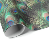 Peacock Feather Animal Print Cadeaupapier (Rol Hoek)