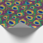 Peacock Feather Animal Print Cadeaupapier (Hoek)