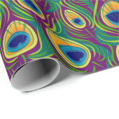 Peacock Feather Animal Print Cadeaupapier (Rol Hoek)