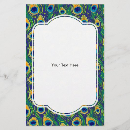 Peacock Feather Animal Print Flyer (Achterkant)