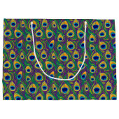 Peacock Feather Animal Print Groot Cadeauzakje (Achterkant)