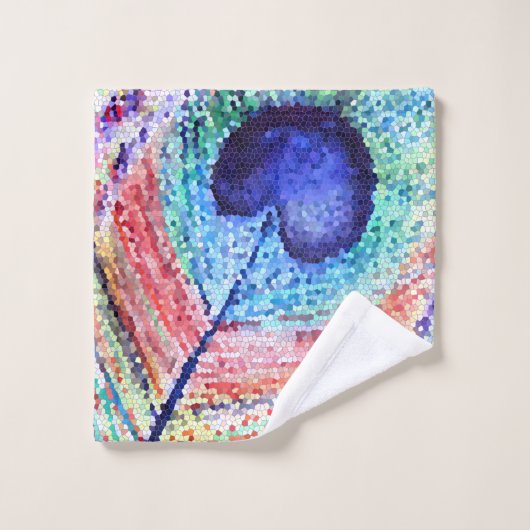 Peacock Feather Art Badkamer Handdoek Set (Wasdoekje)