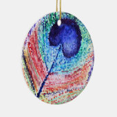 Peacock Feather Art Circle Ornament (Rechts)