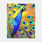 Peacock Feather Art Fleece Deken (Voorkant)