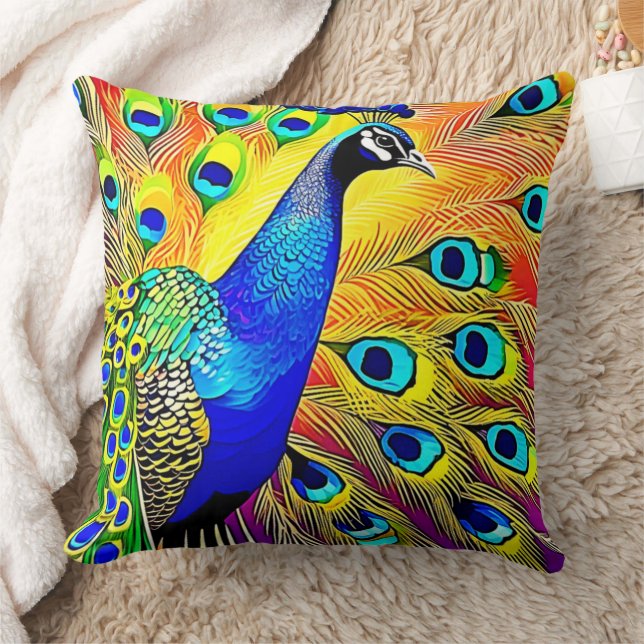 Peacock Feather Art Kussen (Deken)