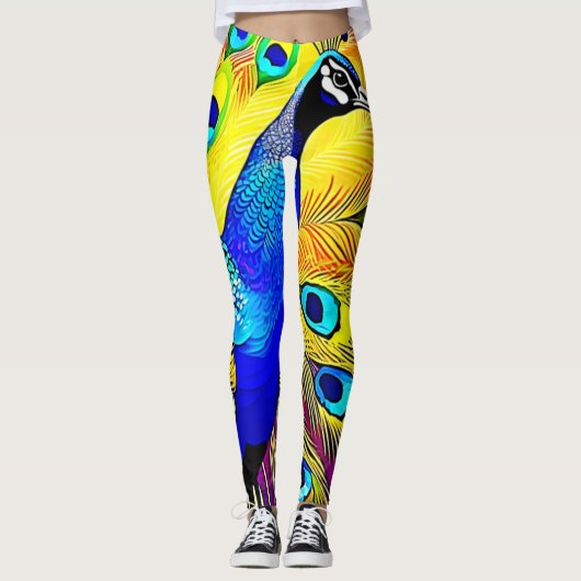 Peacock Feather Art Leggings (Voorkant)