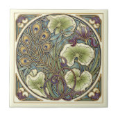 Peacock Feather Art Nouveau Pat#7 ID1193 Tegeltje (Voorkant)