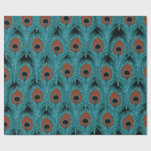 Peacock Feather Art Peacocks Feathers Artwork Cadeaupapier (Vlak)