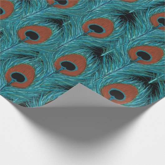 Peacock Feather Art Peacocks Feathers Artwork Cadeaupapier (Hoek)